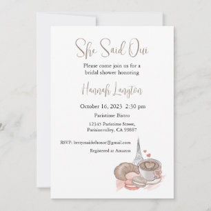 Bridal Shower Invitation, She Said Oui Yes Invitation