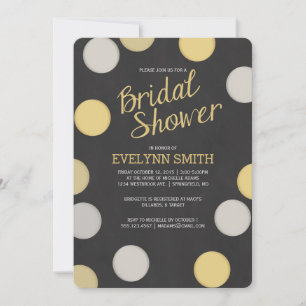 Bridal Shower Invitation   Silver Gold Chalkboard