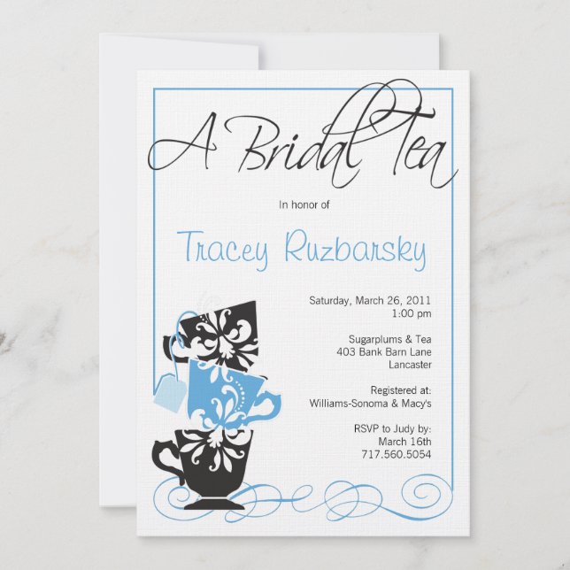 Bridal Shower Invitation - Tea (Front)