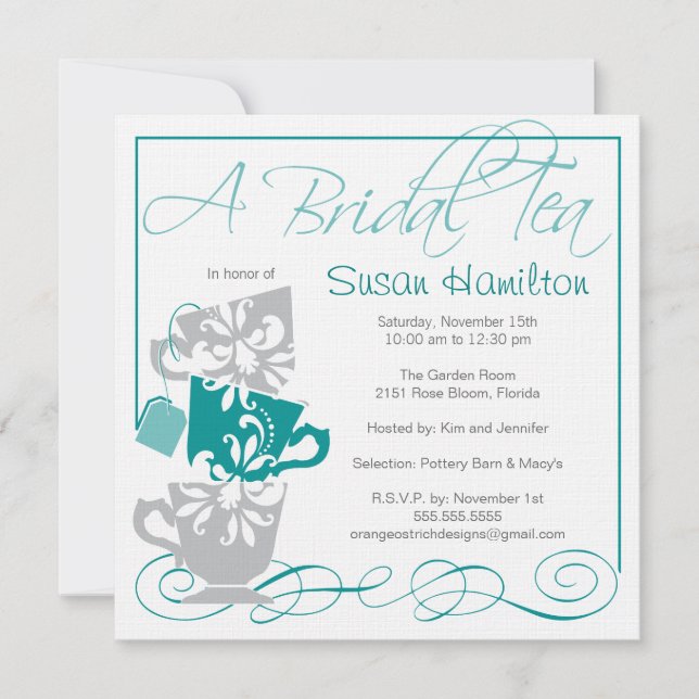 Bridal Shower Invitation - Tea (Front)