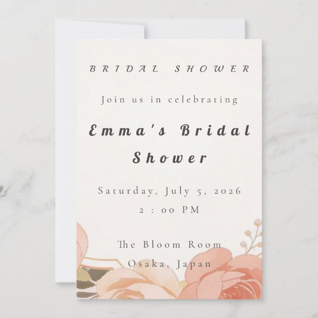 Bridal shower Invitation Template (Front)