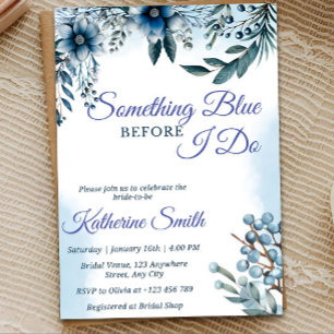 Bridal Shower Invitation Template, Something Blue