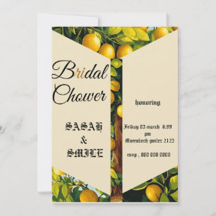 Bridal Shower Invitation Template Yellow Lemon Med