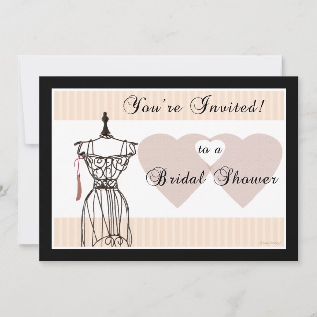 Bridal Shower Invitation Vintage Mannequin (Front)