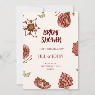 Bridal Shower Invitation Wedding Botanical 