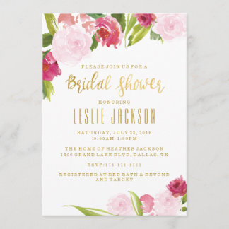 Bridal Shower Invitation, Wedding shower, Gold Invitation