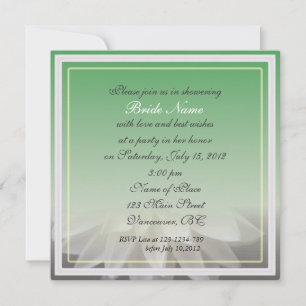 Bridal shower invitation,white dahlia flower invitation