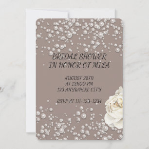 BRIDAL SHOWER INVITATION WITH FAUX PEARLS