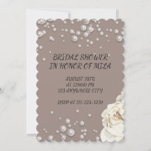 BRIDAL SHOWER INVITATION WITH FAUX PEARLS card