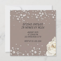 BRIDAL SHOWER INVITATION WITH FAUX PEARLS card