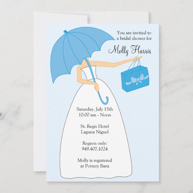 Bridal Shower Invitation with Matching Envelopes (Front)