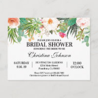 Bridal Shower Invitation with succulents, cactus
