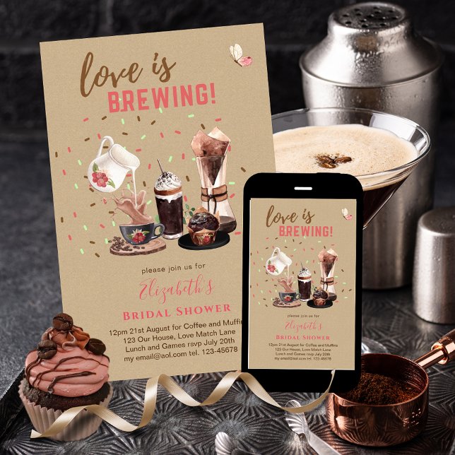 Bridal Shower Invitations Coffee and Cupcakes (Creator Uploaded)