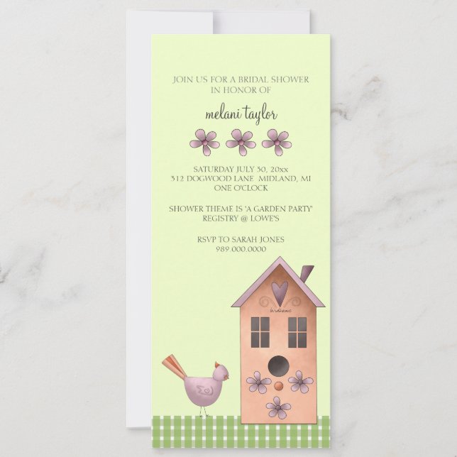Bridal Shower Invitations or Garden Party Event (Front)