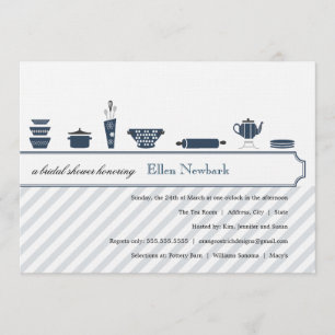 Bridal Shower Invitations Peacock Blue