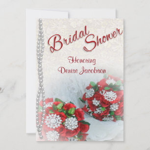Bridal Shower Invitations Roses and pearls