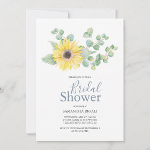 Bridal Shower Invitations Sunflower Eucalyptus