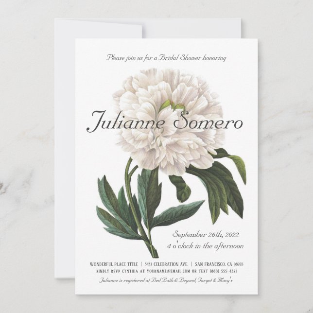 Bridal Shower Invitations | Vintage Botanical (Front)