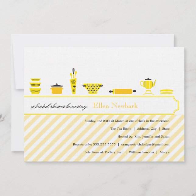Bridal Shower Invitations  |  Yellow (Front)