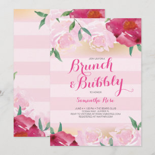 Bridal Shower Invite, Brunch & Bubbly Flowers Invitation