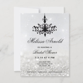 Bridal Shower Invite | Chandelier Silver