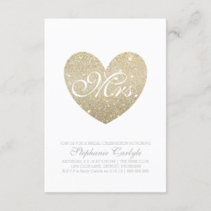 Bridal Shower Invite   Heart Fab Mrs. script