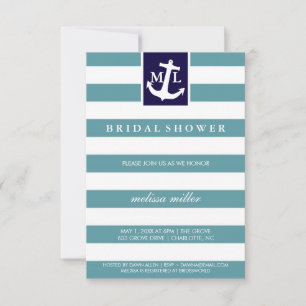 Bridal Shower Invite - Nautical Initials