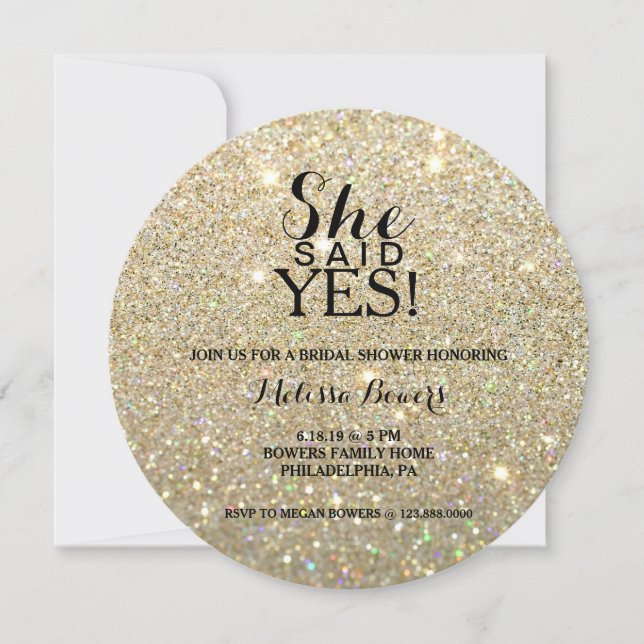 Bridal Shower Invite - She Said Yes (Front)
