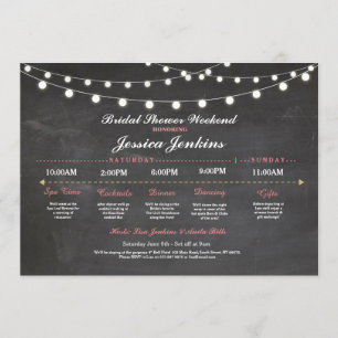 Bridal Shower Itinerary Chalk Pink Bachelorette Programme
