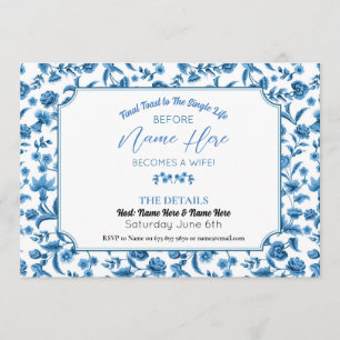 Bridal Shower Itinerary Chintz Blue & White Floral Programme
