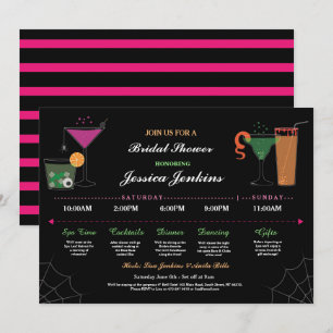 Bridal Shower Itinerary Cocktail Halloween Invite