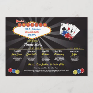Bridal Shower Itinerary Las Vegas LV Bachelorette Invitation