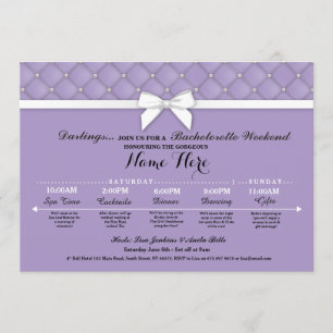 Bridal Shower Itinerary Lilac Bachelorette Invite