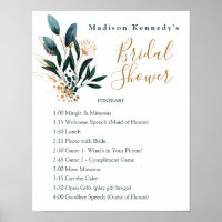 Bridal Shower Itinerary Plan Blue Floral Fab Fun