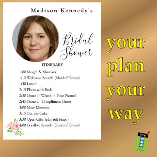 Bridal Shower Itinerary Plan 🎀 Butterfly Spring Invitation