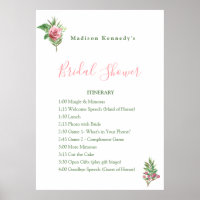 Bridal Shower Itinerary Plan Rose Floral Epic Fab