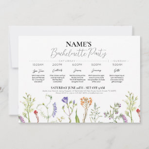 Bridal Shower Itinerary Wildflowers Floral Invitation