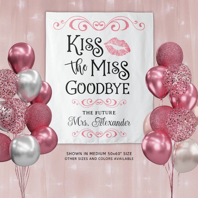 Bridal Shower Kiss The Miss Goodbye Custom Colours Tapestry (Creator Uploaded)