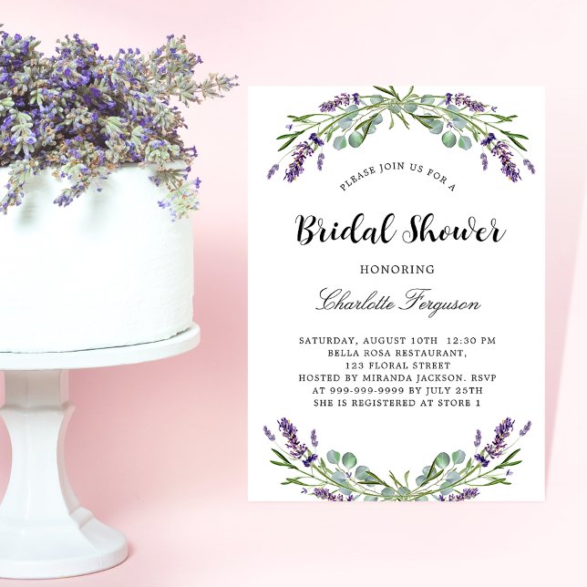 Bridal Shower lavender eucalyptus florals luxury Invitation (Creator Uploaded)