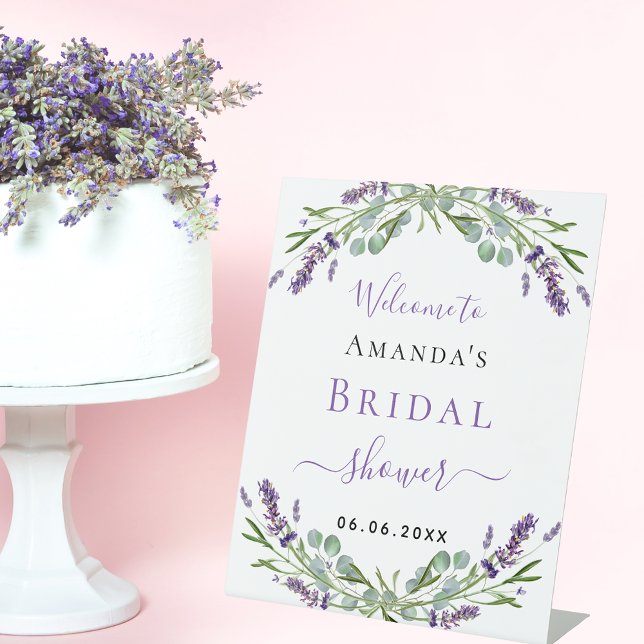 Bridal Shower lavender eucalyptus greenery welcome Pedestal Sign (Creator Uploaded)