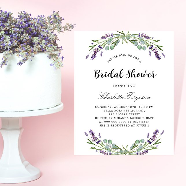 Bridal Shower lavender floral budget Invitation Flyer (Creator Uploaded)