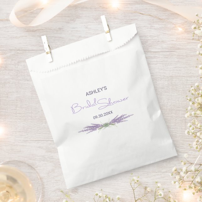 Bridal Shower Lavender Flower Bundles Custom Favour Bags (Clipped)