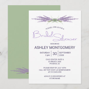 Bridal Shower Lavender Flower Bundles Invitation
