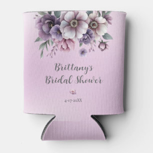 Bridal Shower Lavender Watercolor Floral Can Cooler