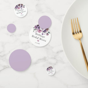 Bridal Shower Lavender Watercolor Floral Confetti