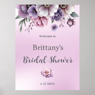 Bridal Shower Lavender Watercolor Floral Poster