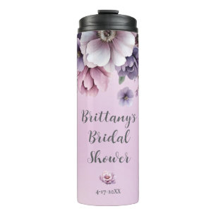 Bridal Shower Lavender Watercolor Floral  Thermal Tumbler