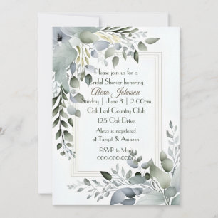 Bridal Shower Leaf Frame Invitation
