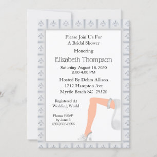 Bridal Shower Leg And Garter Elegant Invitation