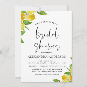 Bridal Shower Lemon Citrus Summer Invitation